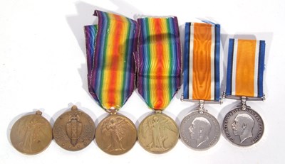 Lot 187 - Quantity of 6 WWI medals to include: 1914-18...