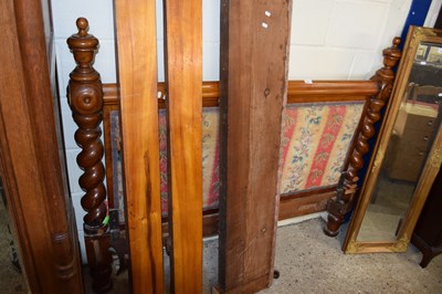 Lot 201 - LATE VICTORIAN HARDWOOD DOUBLE BED FRAME WITH...