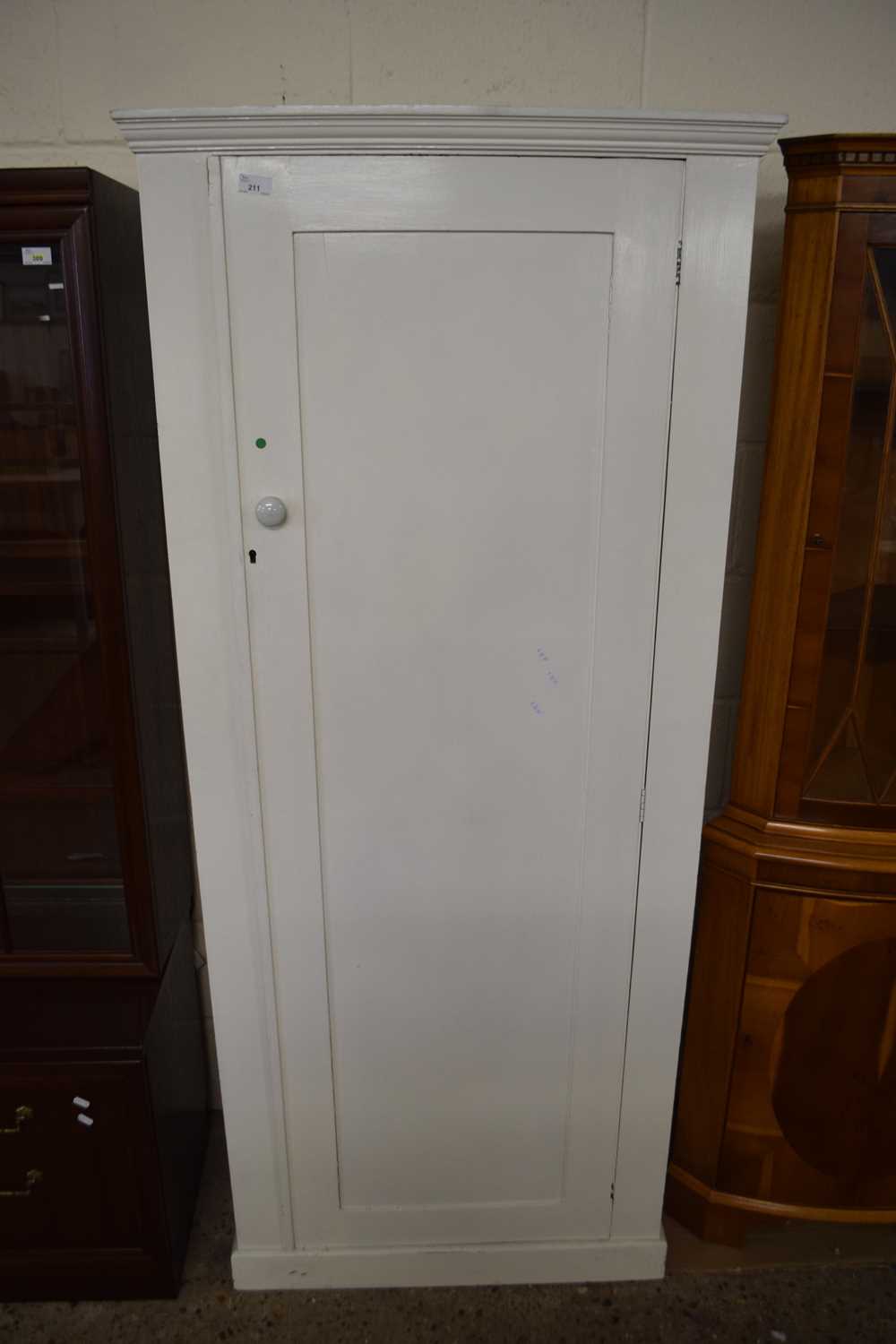 Lot 211 White Painted Single Door Wardrobe