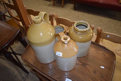 Lot 219 - STONE WARE FLAGONS AND JARS