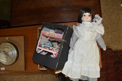 Lot 233 - A BOX OF VARIOUS ASSORTED DOLLS AND OTHER ITEMS