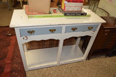 Lot 234 - PAINTED PINE TWO DRAWER SIDE TABLE 120 CM WIDE