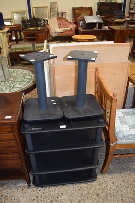 Lot 237 - PAIR OF MODERN SPEAKER STANDS AND ACCOMPANYING...