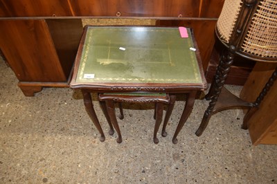 Lot 264 - NEST OF THREE GLASS TOP TABLES