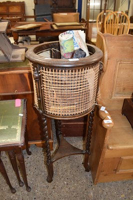 Lot 265 - HARDWOOD AND CANE PLANT STAND