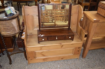 Lot 266 - WAXED PINE BOX SETTLE 103 CM WIDE