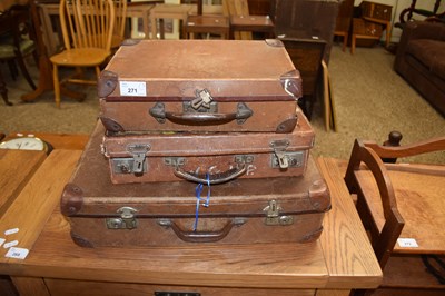 Lot 271 - THREE VARIOUS SMALL VINTAGE CASES