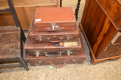 Lot 278 - MIXED LOT: FOUR VARIOUS VINTAGE SUITCASES