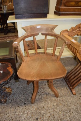 Lot 286 - ELM SEATED REVOLVING DESK CHAIR