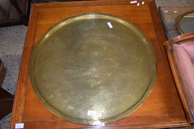 Lot 292 - LARGE MIDDLE EASTERN BRASS SERVING TRAY, 68 CM...