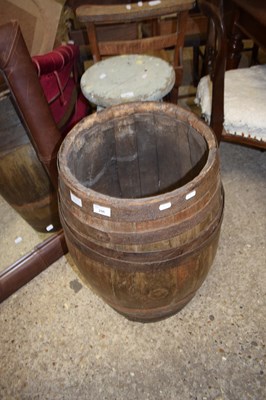 Lot 296 - METAL BOUND WOODEN BARREL