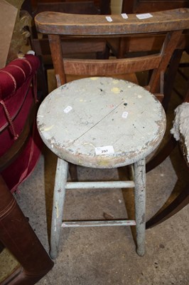 Lot 297 - PAINTED WOODEN STOOL