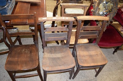 Lot 313 - THREE VINTAGE CHAPEL CHAIRS AND ONE OTHER (4)