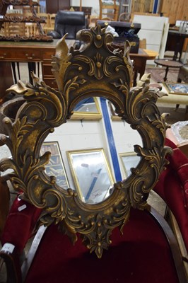 Lot 315 - GILT WOOD EFFECT MODERN WALL MIRROR