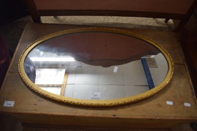 Lot 317 - OVAL WALL MIRROR IN GILT EFFECT FRAME