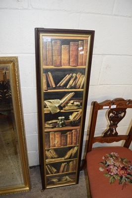 Lot 327 - COLOURED PRINT OF A SHELF OF BOOKS