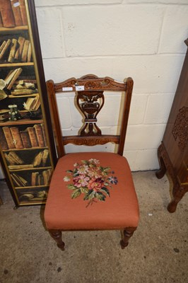 Lot 328 - LATE VICTORIAN SIDE CHAIR WITH TAPESTRY...