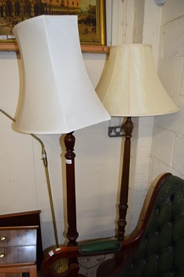 Lot 339 - TWO MODERN HARDWOOD STANDARD LAMPS