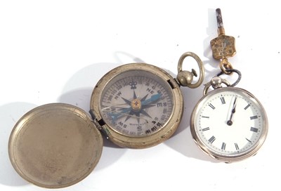 Lot 189 - Mixed lot including a white metal pocket watch...