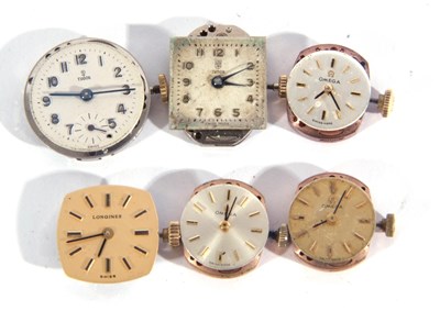Lot 223 - Lot of six ladies wristwatch movements, these...