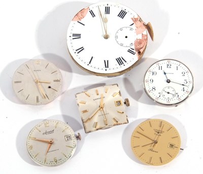 Lot 224 - Mixed lot of five wristwatch movements and...