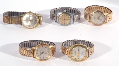 Lot 230 - Mixed lot of 5 various gents wristwatcheS, ...