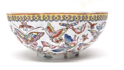 Lot 8 - Chinese eggshell porcelain bowl of lobed form...