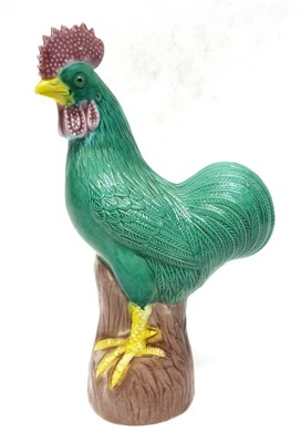 Lot 10 - Chinese porcelain model of a cockerel with...