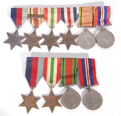 Lot 101 - 2 x WWII medal groups to include: 1939-45 star,...
