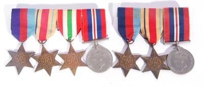Lot 102 - 2 x WWII British medal groups: 1939-45 star,...
