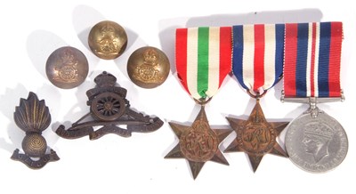 Lot 46 - 3 x British WWII medal pairs: Italy star,...