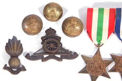 Lot 46 - 3 x British WWII medal pairs: Italy star,...