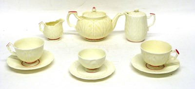 Lot 69 - Ainsley tea for two with moulded cabbage leaf...