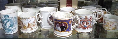 Lot 97 - Quantity of commemorative mugs, royalty and...