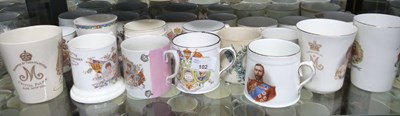 Lot 102 - Quantity of commemorative mugs, royalty and...