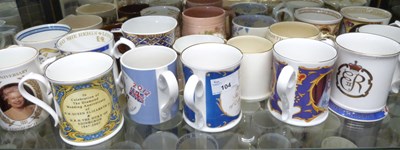 Lot 104 - Quantity of commemorative mugs, royalty and...