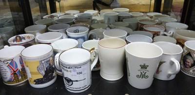 Lot 106 - Quantity of commemorative mugs, royalty and...