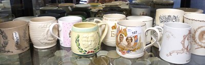 Lot 107 - Quantity of commemorative mugs, royalty and...