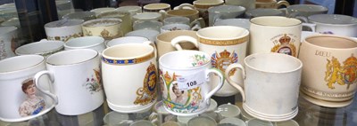 Lot 108 - Quantity of commemorative mugs, royalty and...