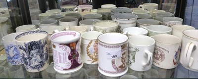 Lot 109 - Quantity of commemorative mugs, royalty and...