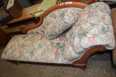 Lot 334 - Late Victorian floral upholstered chaise...