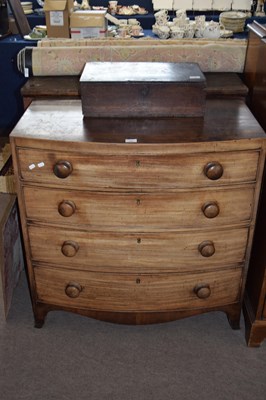 Lot 223 - 19th Century mahogany bow front chest of four...