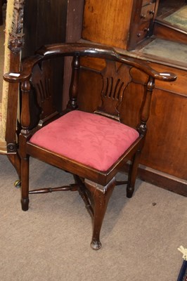 Lot 227 - Georgian corner chair with drop in seat