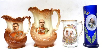 Lot 149 - Group of three commemorative jugs and further...