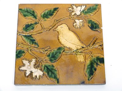 Lot 163 - Minton & Hollins tile, the brown ground...