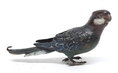 Lot 178 - Cold painted bronze model of a budgerigar