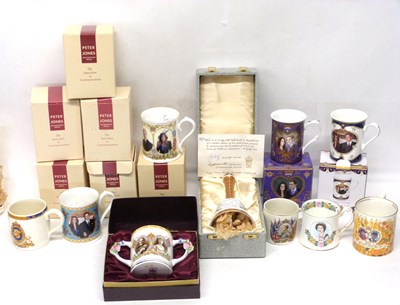 Lot 182 - Group of commemorative mugs including Royal...