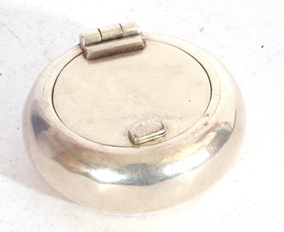 Lot 111 - Vintage white metal portable ashtray of squat...