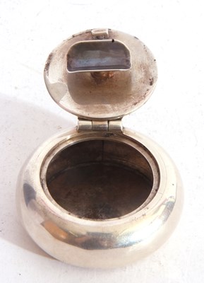 Lot 111 - Vintage white metal portable ashtray of squat...