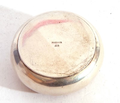 Lot 111 - Vintage white metal portable ashtray of squat...